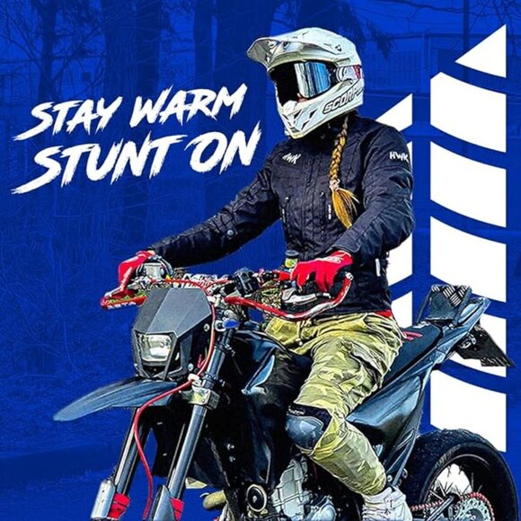 Women's HWK Stunt Motorcycle Jacket – CE Armor, Water-Resistant, Thermal Lining - Picture 6 of 6